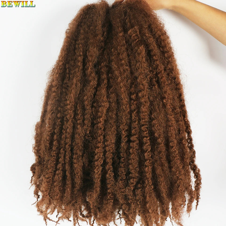 18 Inch 1-6 Packs Marley Twist Crochet Hair Black Brown to Blonde Synthetic Afro Marley Ombre Braiding Hair for Faux Locs Braids