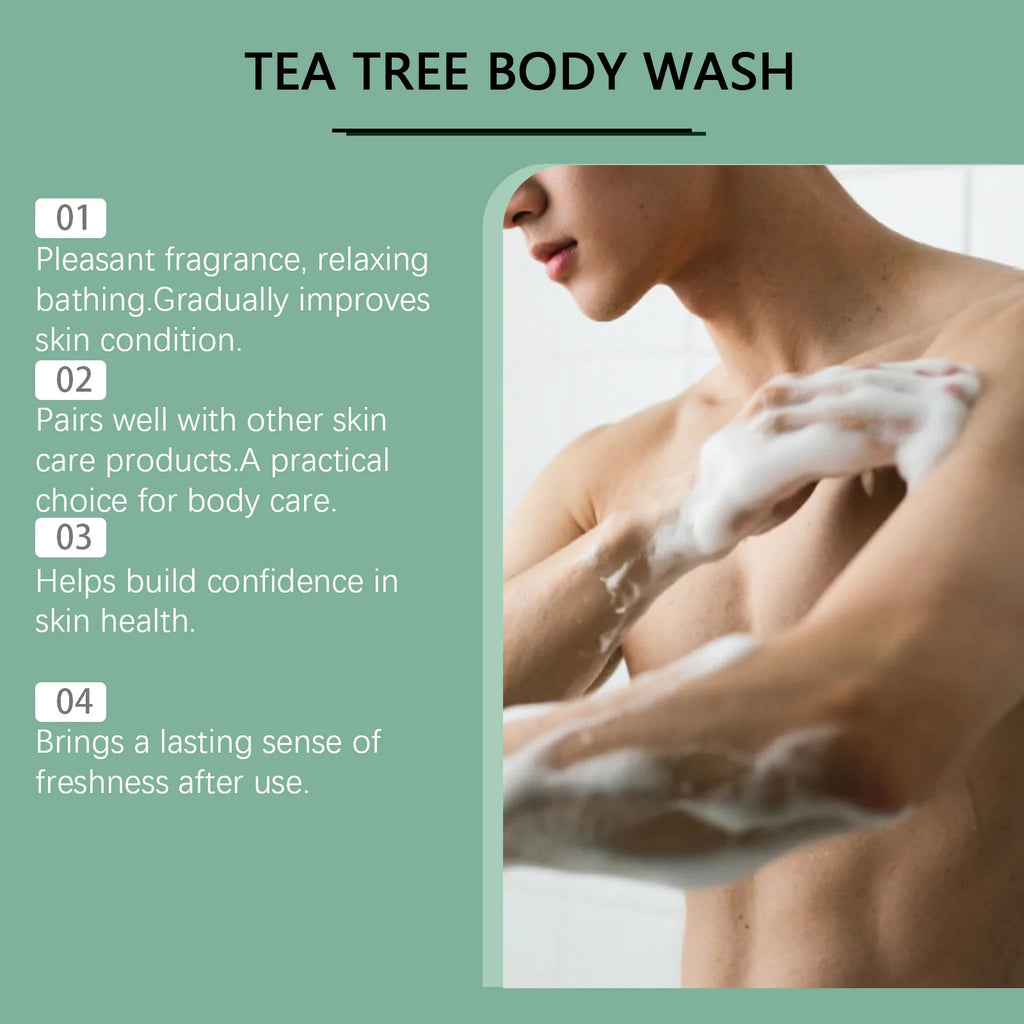 OceAura Tea Tree Body Wash Nourishing Skin Gentle Care Wash Away Dirt Eliminate Body Odors Strengthen Skin Barrier Shower Gel