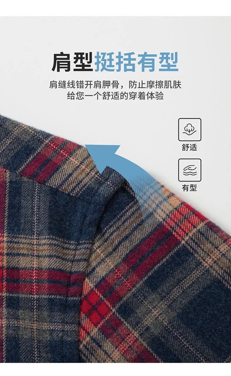 Men's Fashionable and Stylish Multi-Color Checkered Shirt, a New Business Trend, High-Quality Long-Sleeved for Commuting