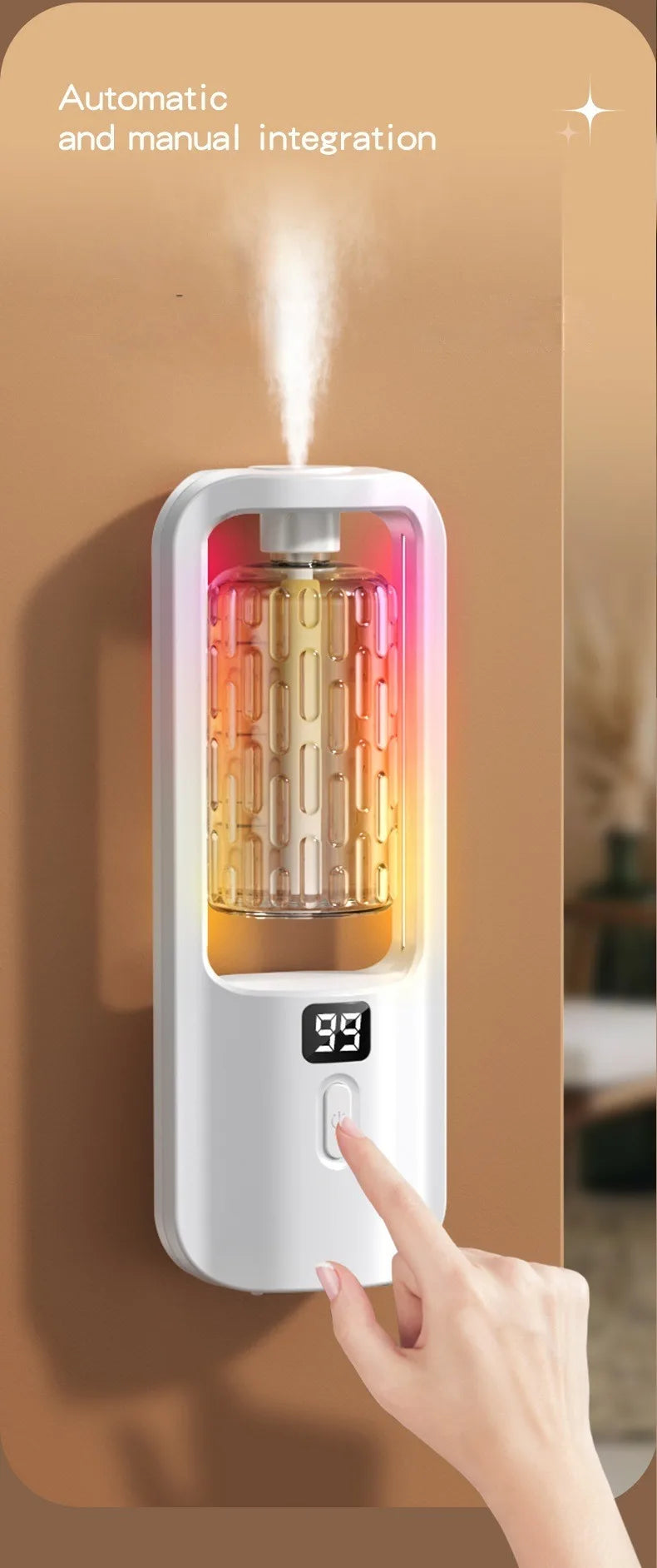 50ml Wall-mounted Oil Aromatherapy Machine Deodorization Fragrance Humidifier Air Purifying For Home Bedroom Toilet Hotel Office