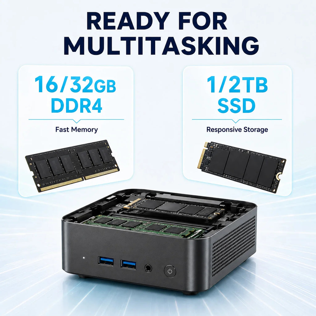 MINI PC Computer with Windows 11 Intel Core I9 10980HK 16GB/32GB RAM 1TB SSD WIFI 6 BT5.2 4K HD for Gaming Office Study