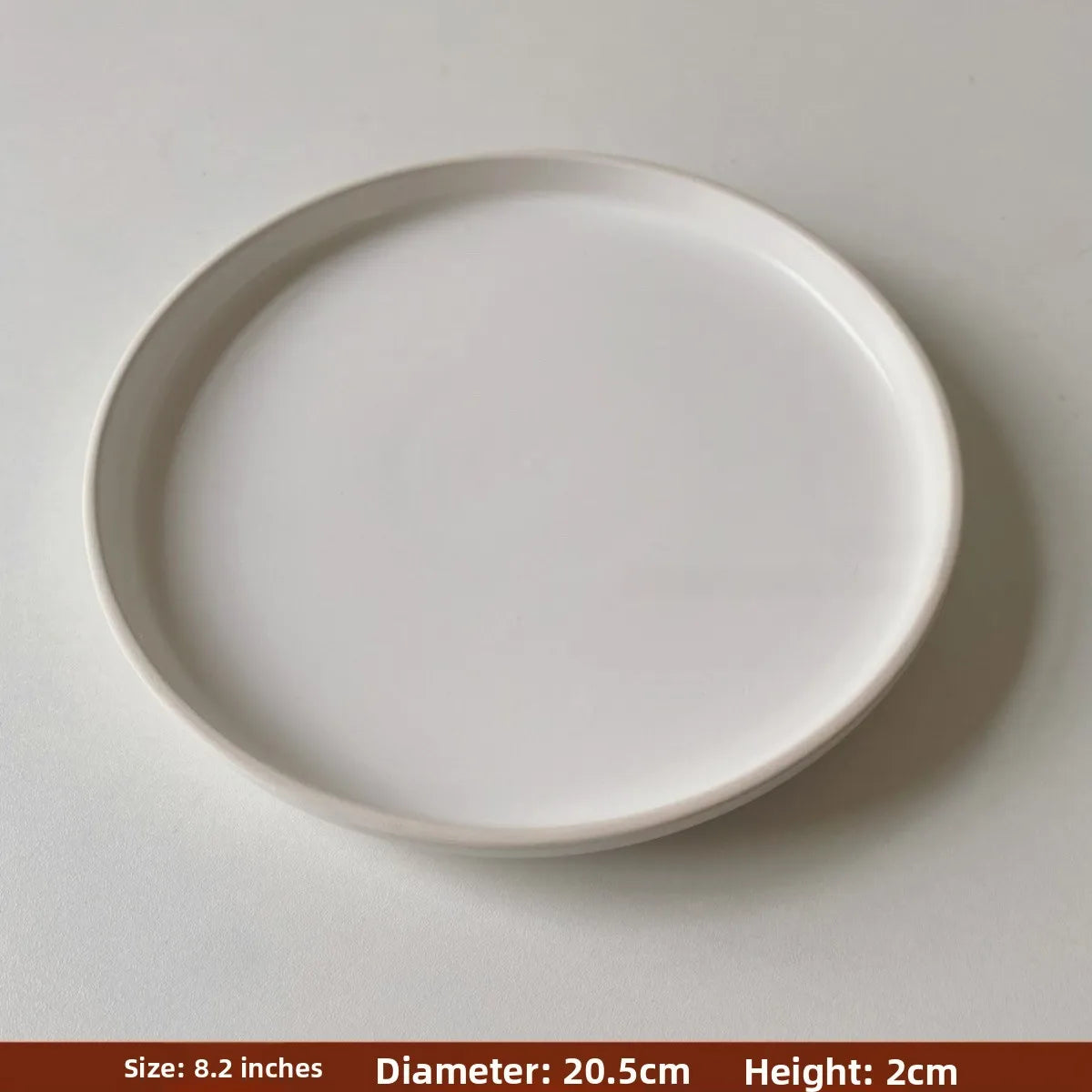 Nordic Style Ceramic Plate Pure Color Brown White Underglaze Dining Utensils Simple And Elegant Ins Style Flat Dishware