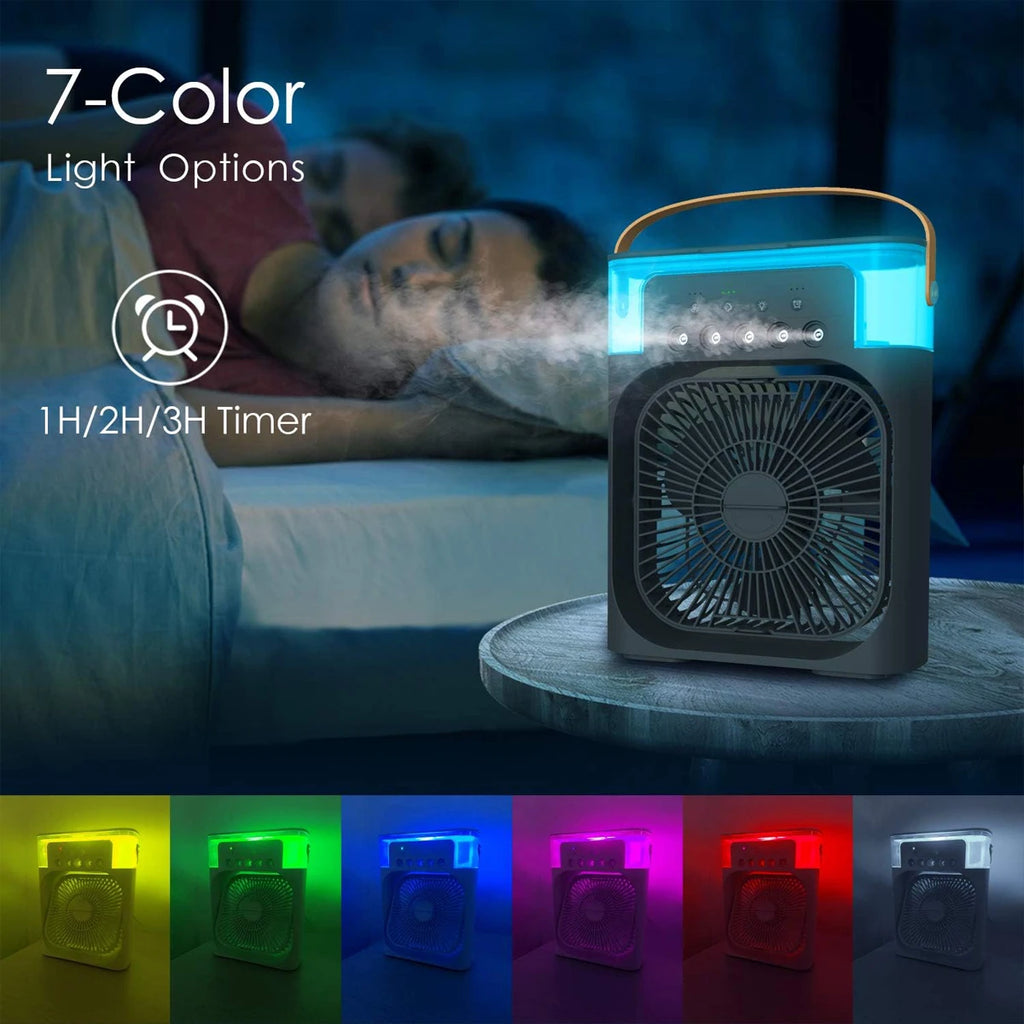 Three-in-one Fan Air Conditioner Mini Portable Spray Fans Rechargeable Home Mist Electric Outdoor Desk Handy Humidifier Cooling