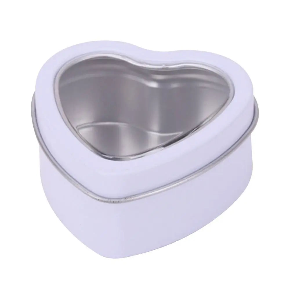 Heart Shape Metal Box Aluminum Tin Jar for Cream Balm Nail Candle Cosmetic Container Refillable Tea Cans Candy Packaging Box 1Pc