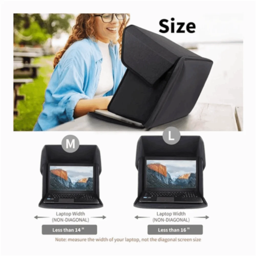 New Foldable Laptop Sun Shade Portable 12-16inch Laptop Sun Glare Shield Multi-functional Laptop Sunshade Bag Working Outside
