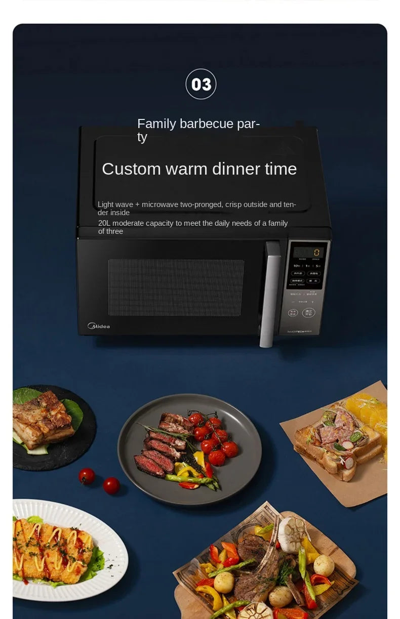 220V Midea Frequency Conversion Microwave Oven Integrated Machine Micro Roasting Level 1 Energy Efficiency Light Wave  New BDC