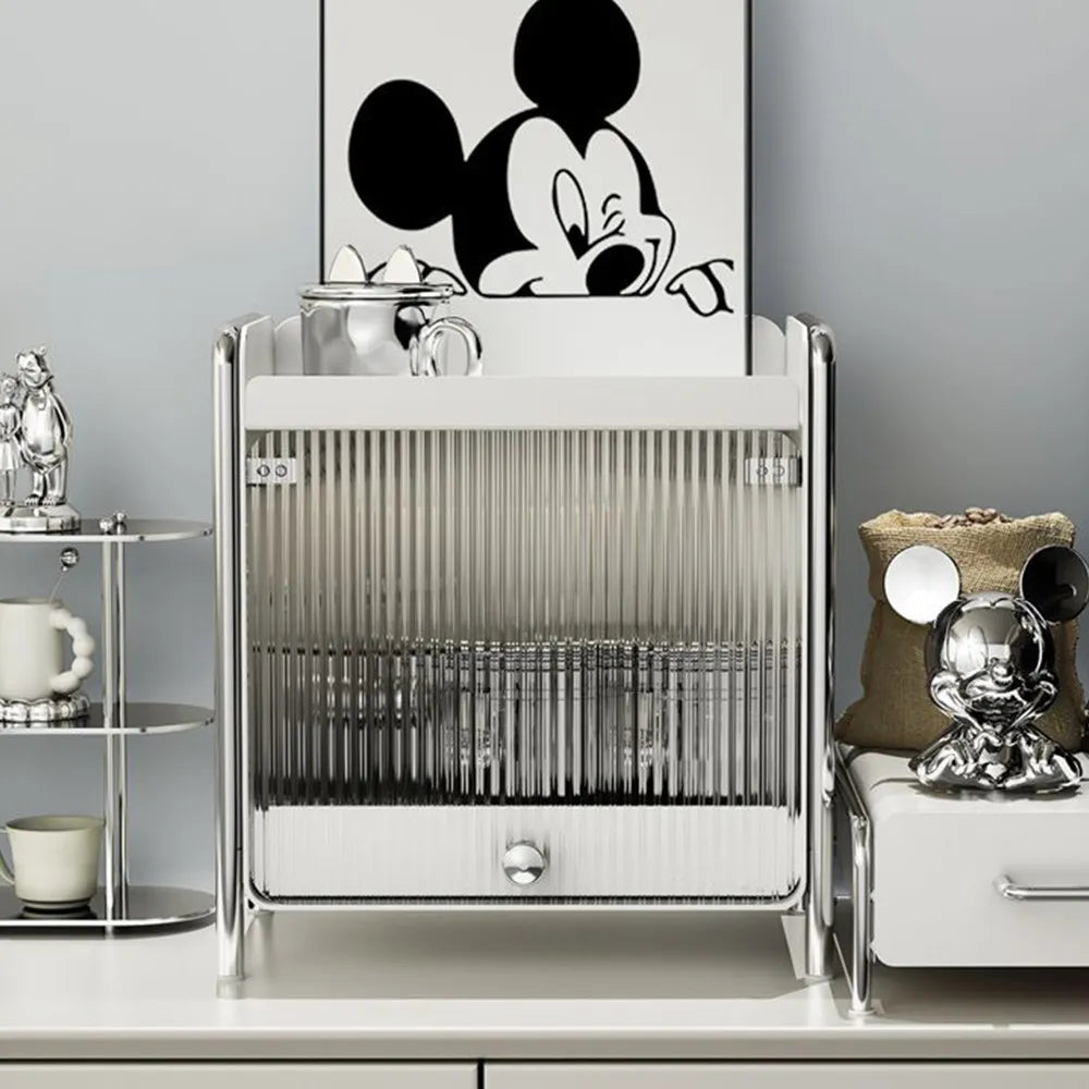 New Drawer Organizer Deluxe Desktop Makeup Organizer Kitchen Shelf Dustproof Mug Tea Set Coffee Drawer Countertop Organizer