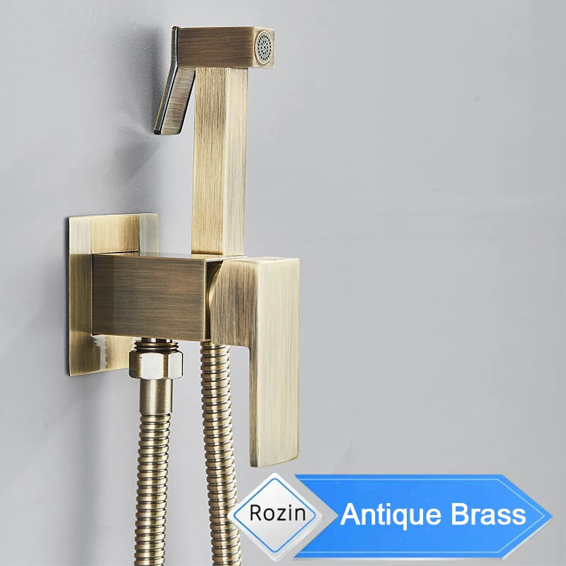 Rozin Black Bidet Faucets Wall Mounted Bathroom Shower Tap Bidet Toilet Sprayer Bidet toilet Washer Mixer Faucet