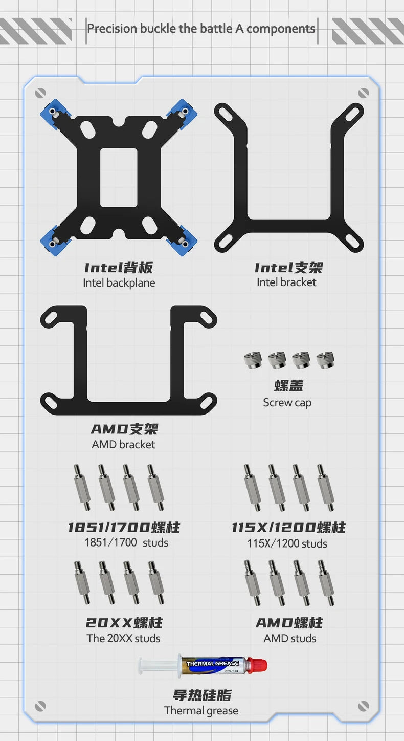 X-GAMERX S360 ARGB All-in-one water cooling radiator/Support LGA1851/1700/115X/1200/AM5/AM4/2.73-inch magnetic LCD screen