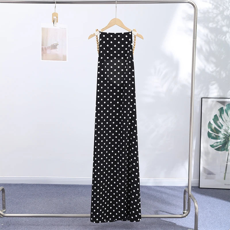 Sexy Bead Strap Maxi Dresses Women's Slim Sleeveless Backless Waist-cinching Hip-wrap Dress 2026 New Ladies Summer Evening Grown