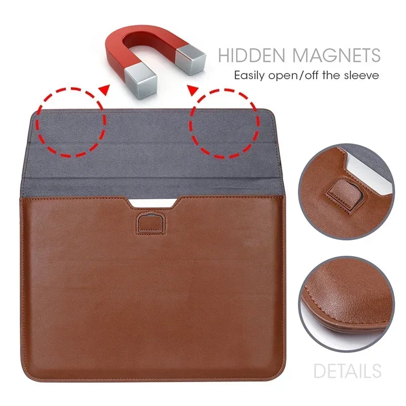 Crocodile Leather Flip Laptop Sleeve For Macbook Neo 13 2026 14 15 16 11 12 Inch HP Lenovo Notebook Pouch Unisex Envelope Sleeve