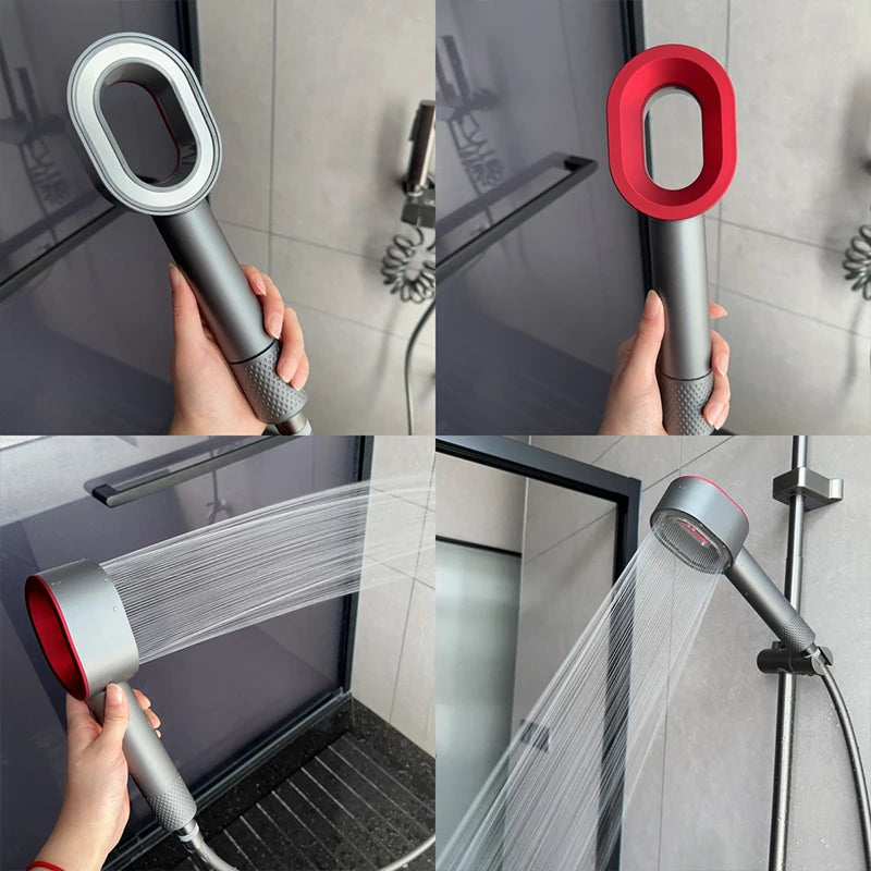 High Pressure Handheld Shower Head ACF Filter Water Saving Removes Chlorine Purifies Hard Water Beauty Rain Universal Fit