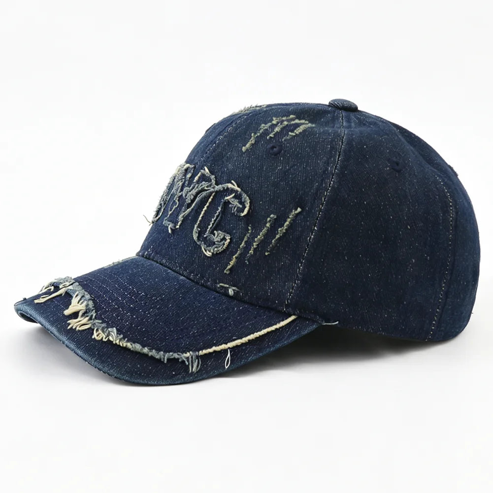 High Quality NYC Embroidery Denim Baseball Cap Unisex Outdoor Sun Protection Hat Adjustable Dad Hats for Women Men Visor Caps