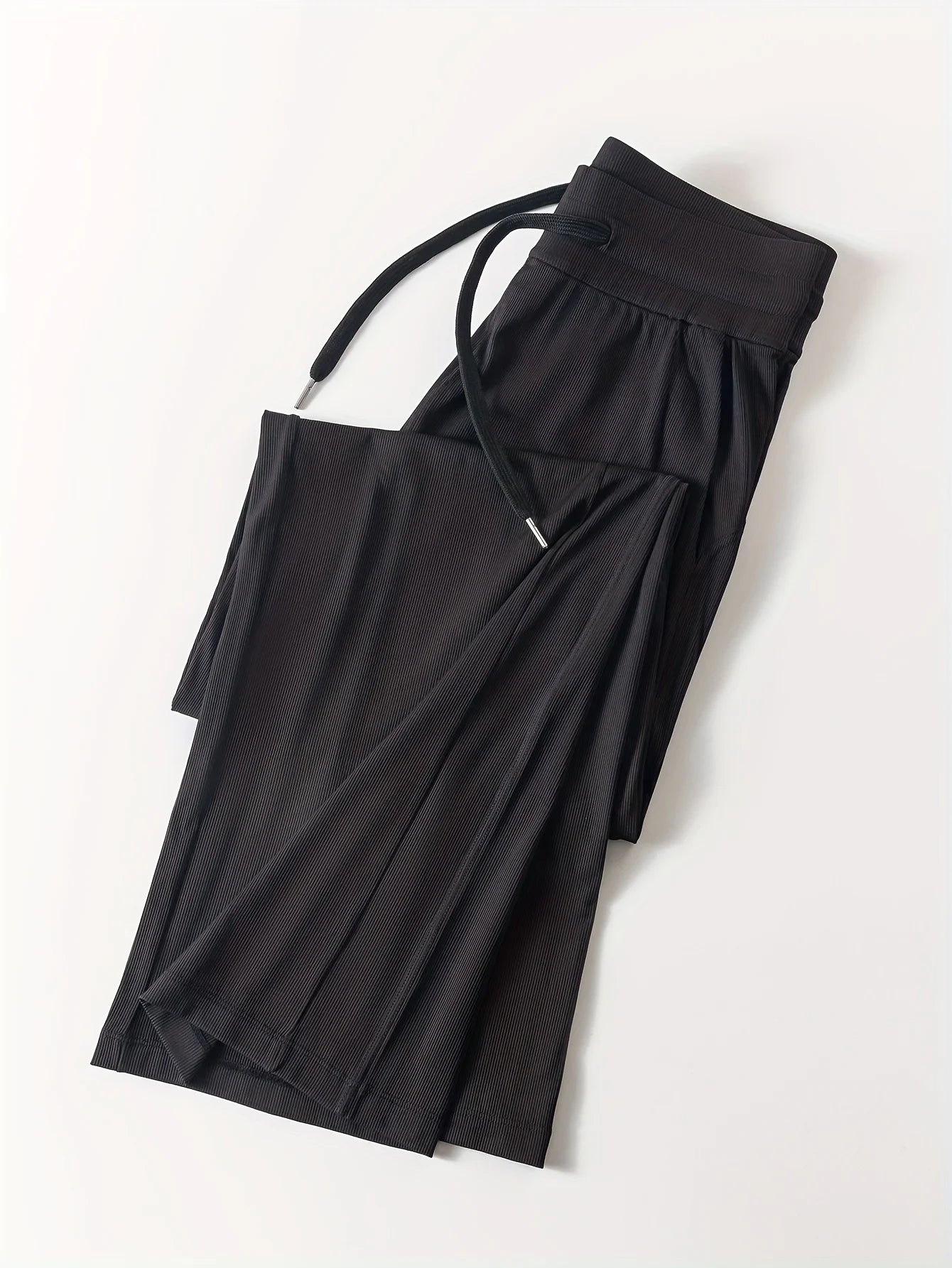 Women's New Naked Feeling Loose Drawstring Straight Pants, Outdoor Sports Long Pants, Mid Waist Slimming Wide Leg Casual Pants