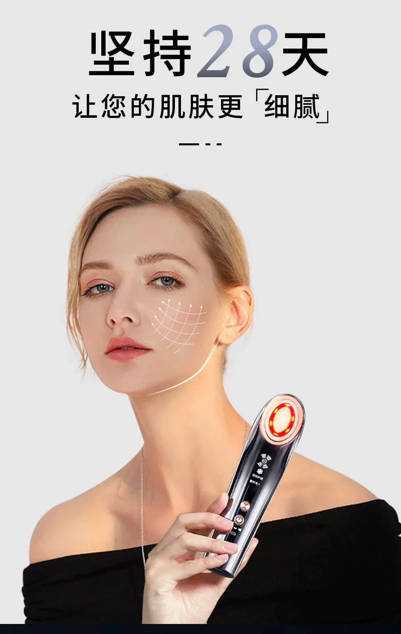 Home Use Facial Massager Anti Aging Microcurrent Device Red Light Therapy RF Skin Tightening Beauty Instrument For Face Lifting