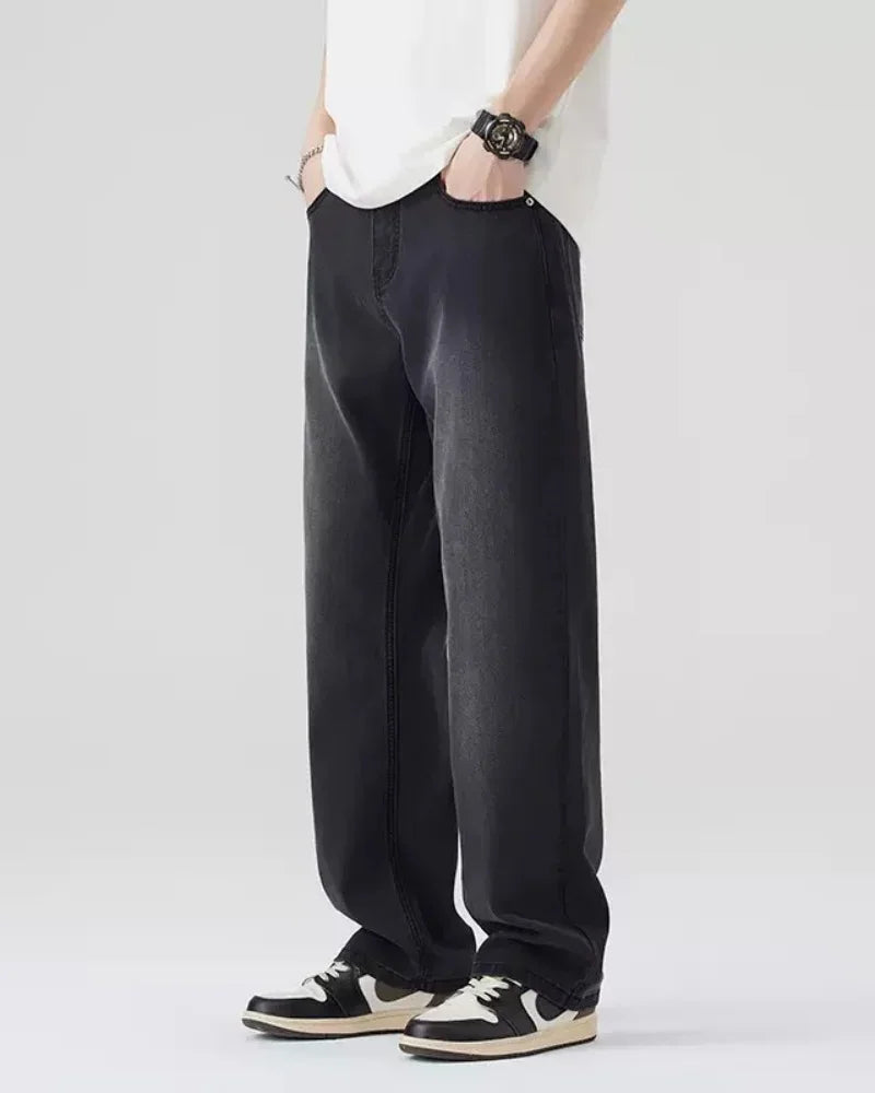 Men's Denim Pants Vintage Washing Wide Leg Loose Jeans Casual Straight American Style  Street Men Trousers Four Seasons New 2026