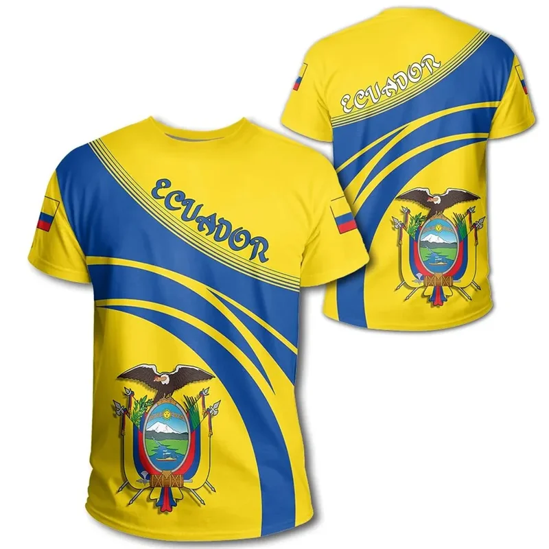 Ecuador Flag 3D Printed T-Shirt Men Women Sportswear Tee Shirts Crew Neck Short Sleeves Kids Summer Casual Street Loose T Shirt