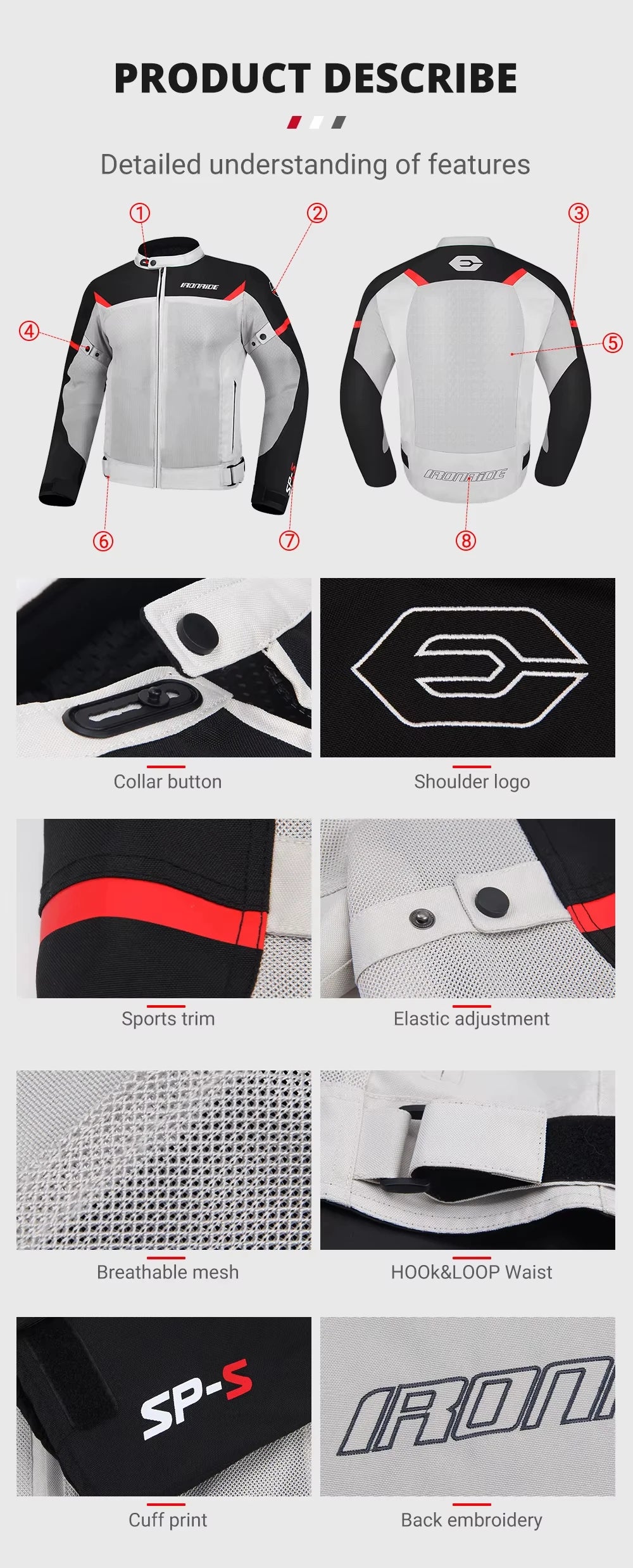 Motorcycle Jacket Anti-fall Breathable Summer Men Coat Moto Protective Gear Motorbike Riding Clothing Moto Jacket