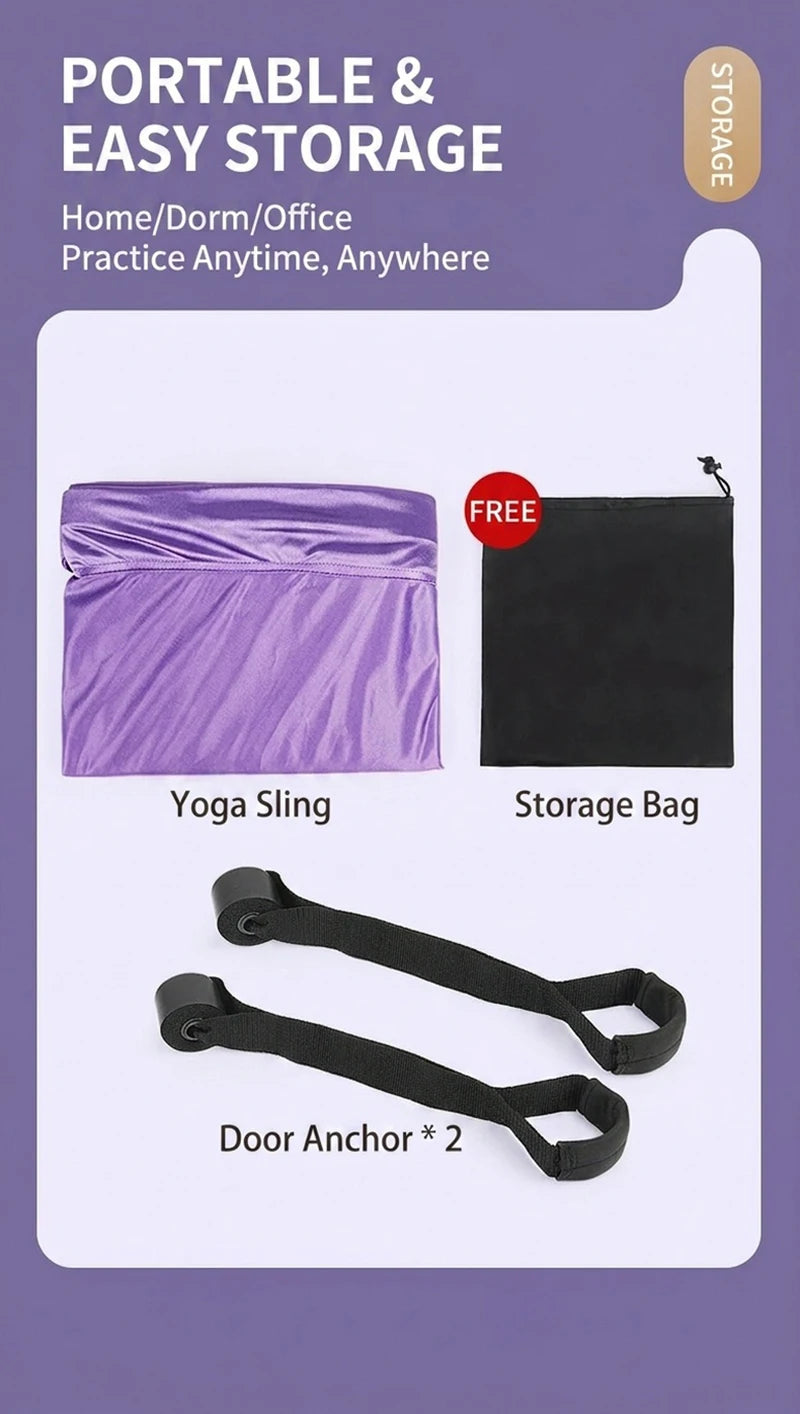 Hanging Rope For Aerial Yoga No-Drill Portable Lower Back Trainer Stretching Band Elastic Rope Dance Training Fitness Equipment