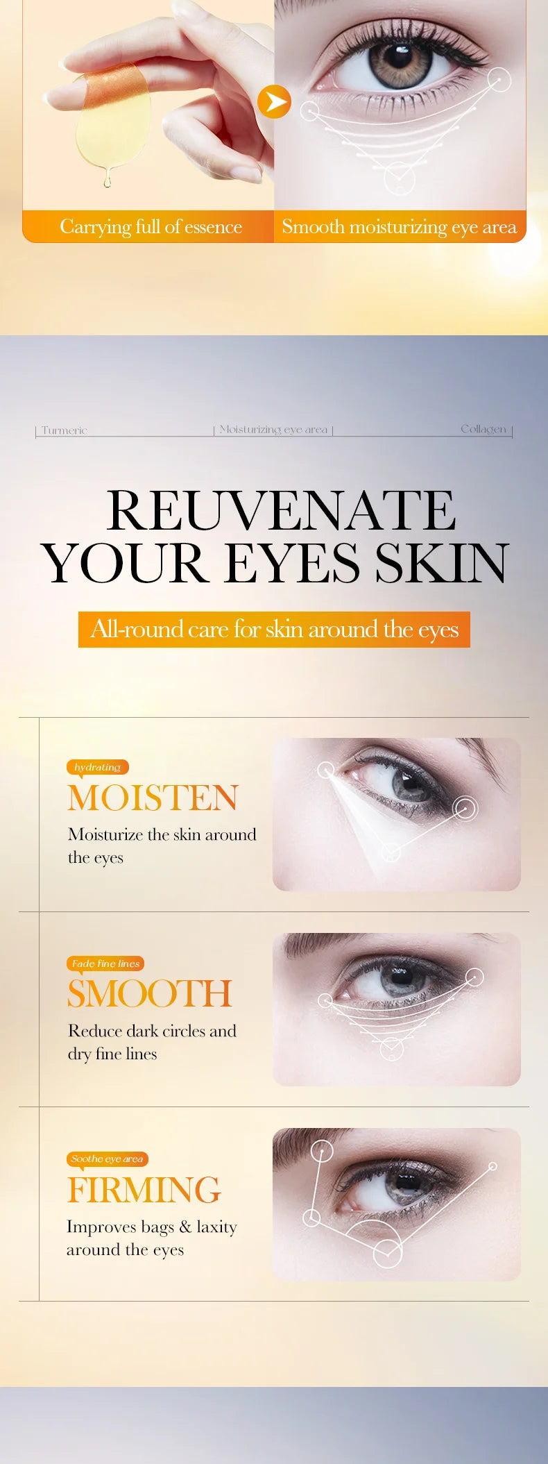 1 Box of 80Pcs Collagen Moisturizing Eye Masks, Eye Patches, Containing Collagen Ingredients, Moisturize and Nourish the Skin Ar