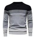 Pop European And American Young Men's Casual Knitted Sweater. New Autumn And Winter Style Striped Pullover Base Layer.