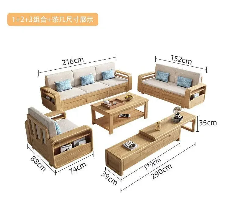 R134 Wood Storage Living Room Sofas Designer Sectional  Nordic Luxury Living Room Sofas Lounges Modern Banken Woonkamer Furnitur