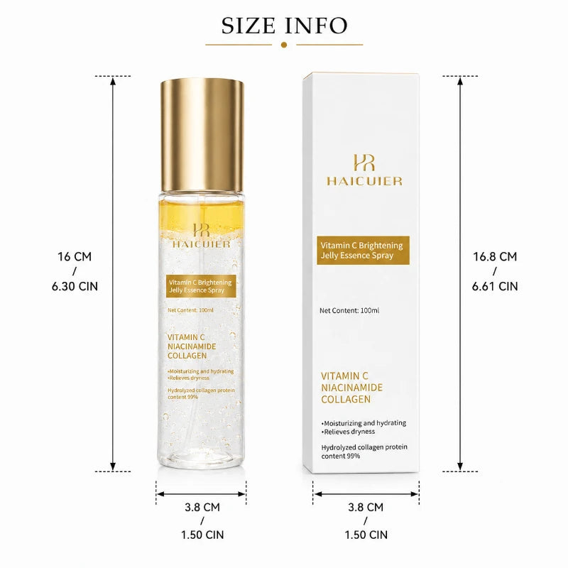 PDRN Vitamin C Jelly Essence Spray 100ml, Niacinamide Collagen Glow Soften Relieve Dryness Pre-makeup Spray Daily Skincare Set