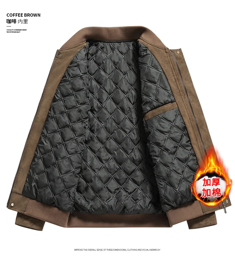 Leather Jacket Men Suede Coats Winter Windbreaker Oversized 6XL 7XL 8XL Plus Size Street Moto Autumn Brand Waterproof Softshell