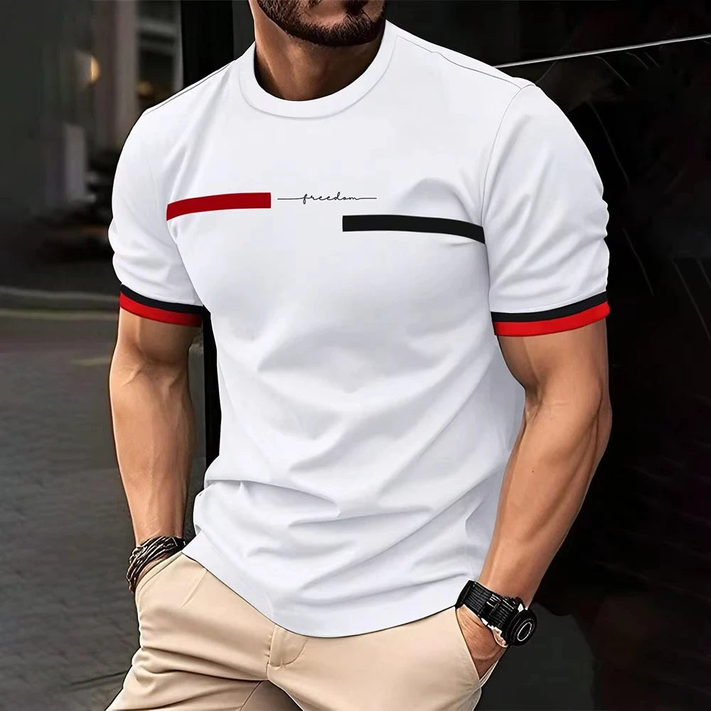 Casual Men's T-Shirts Spring Clothing Ombre Shirts Oversized Short Sleeve Tops Boys Tees Oversized Vintage T-Shirts For Mens