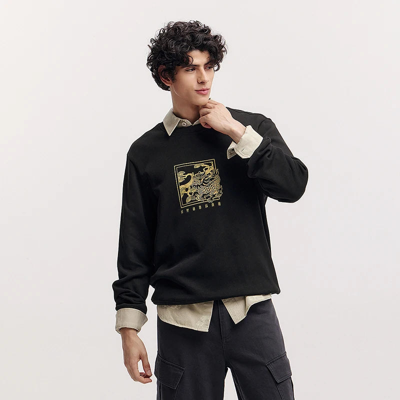 Semir Pullover Sweatshirt Men 2025 New Spring Couple's Outfits Chinese Style Embroidery New Year Couple's Costume