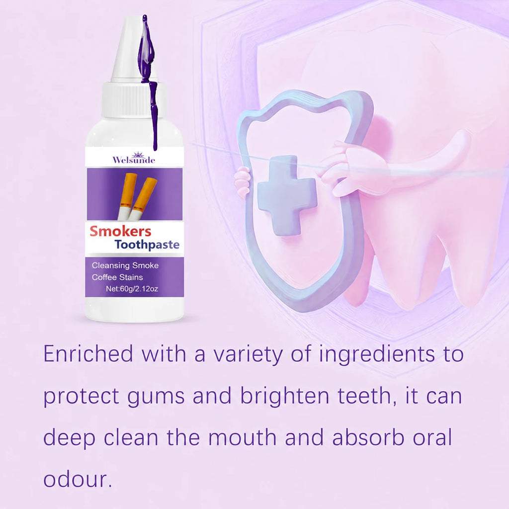 2 Packs Whitening Teeth Toothpaste, Gently Reduce Smoke & Coffee Stains, Toothpaste for Deep Cleaning & Brighter Smile, Purple Remineralizing Hydroxyapatite Toothpaste, with Minty Fresh Breath, Gentle on Gums, Ideal Oral Hygi