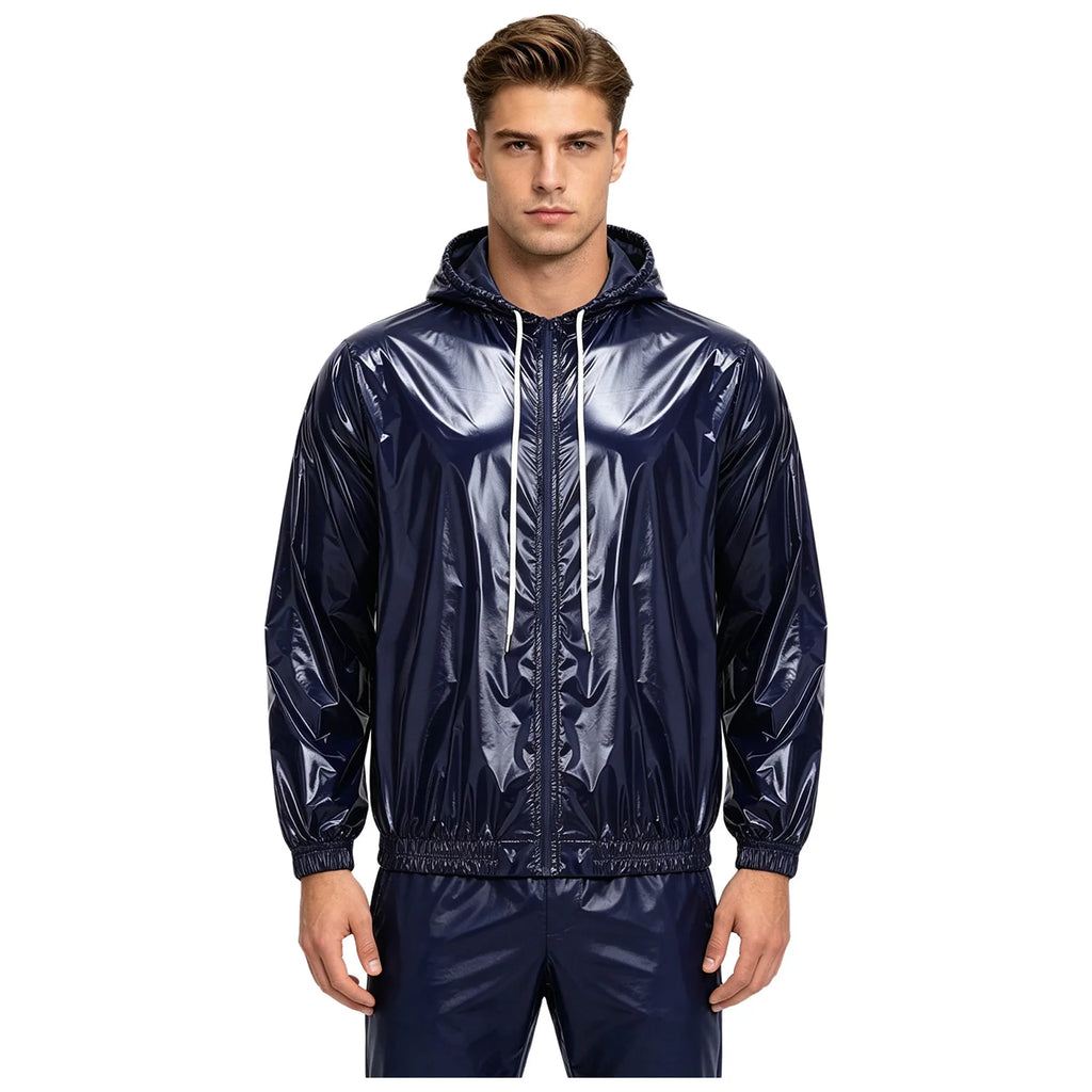 Mens Waterproof Hooded Jacket Tops Breathable Raincoat Waterproof Windproof Outdoor Biking Fishing Jacket Hood Outerwear