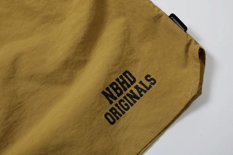 Quick Dry NBHD V-shape Shorts Zipper Pockets Shortpants Japan Men Women Thin Fabric Loose Drawstring Short Pants Breeches