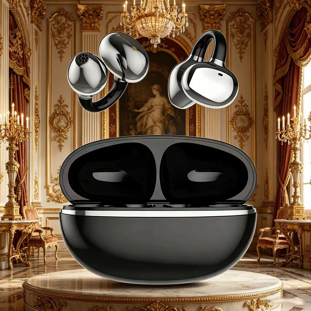 Open Ear OWS Clip Bluetooth Earphones Sport Wireless Headset Low Latency HiFi Touch Waterproof Long Battery Earbuds