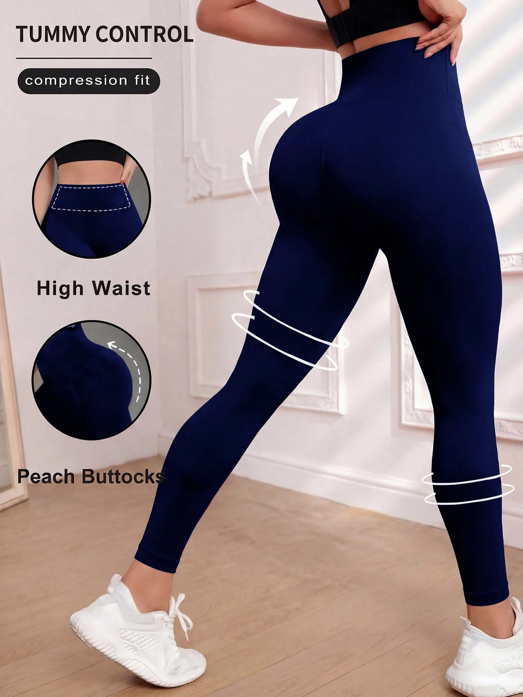 Women's High waisted yoga Leggings solid color slim fit Hip Lifting stretch leggings quick drying breathable fitness sport pants