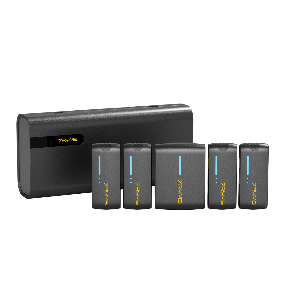 7Ryms IRay DW40 Wireless Lavalier Microphone with 4 Transmitters,48kHz/24bit Recording,AI Denoise for Camera,SmartPhone and PC