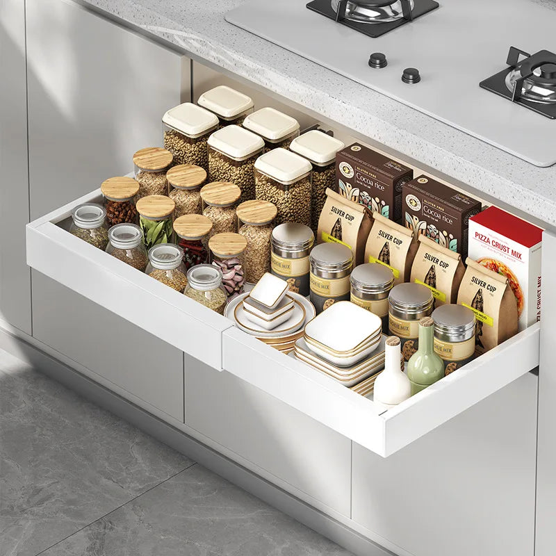 Pull out cabinet organizer slide out drawers for kitchen cabinets with drawers pantry shelves instead of all over the counter