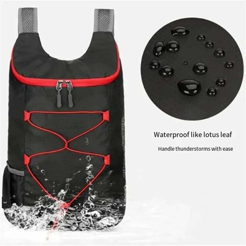Multifunctional Outdoor for Camping Hiking Travel Folding Backpack High Density Lightweight Waterproof Nylon Fabric Sports Bag