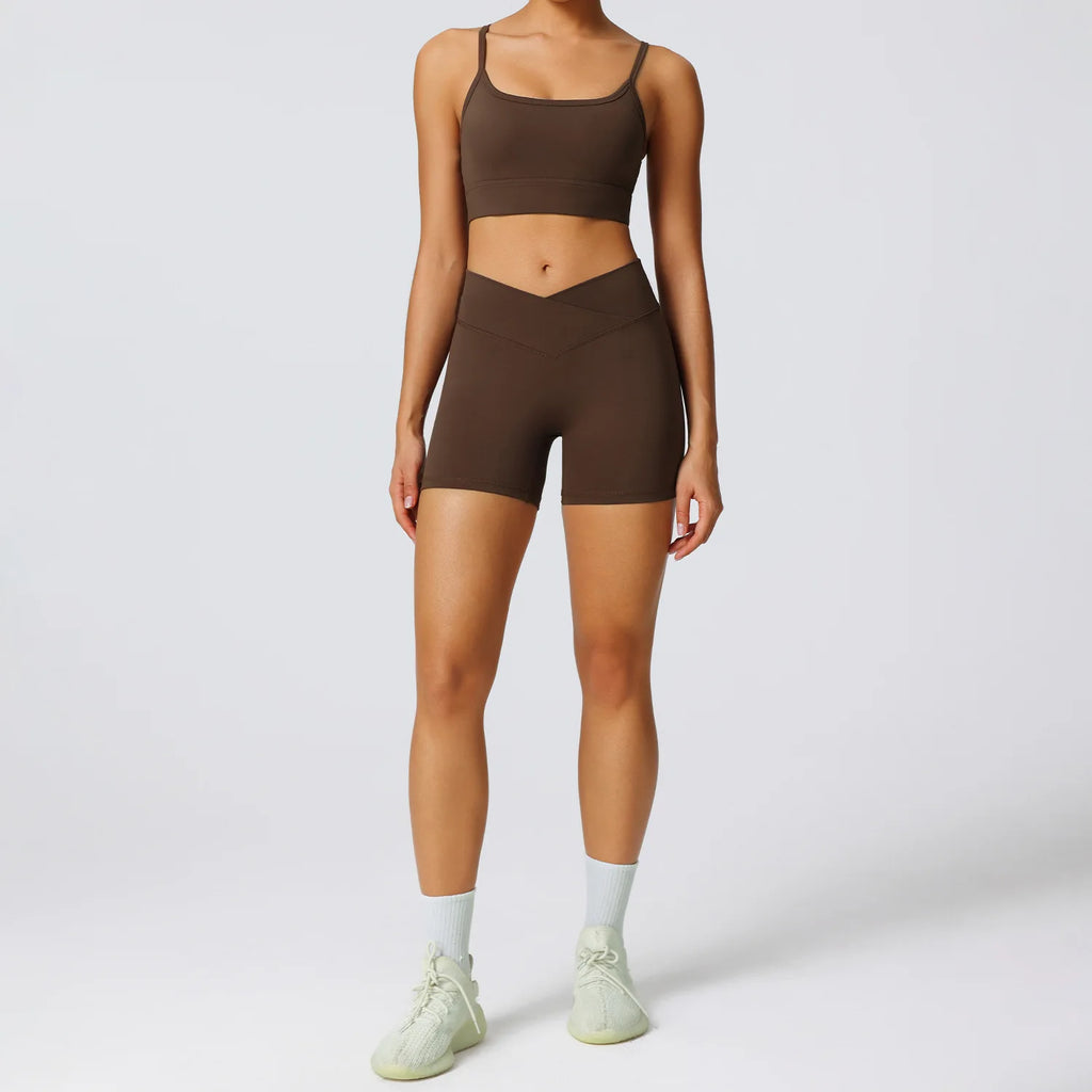 High Elasticity Quick Dry Yoga Fitness Outfit Women's Summer New Style Sportswear Set Fashionable Running Dancing Tennis
