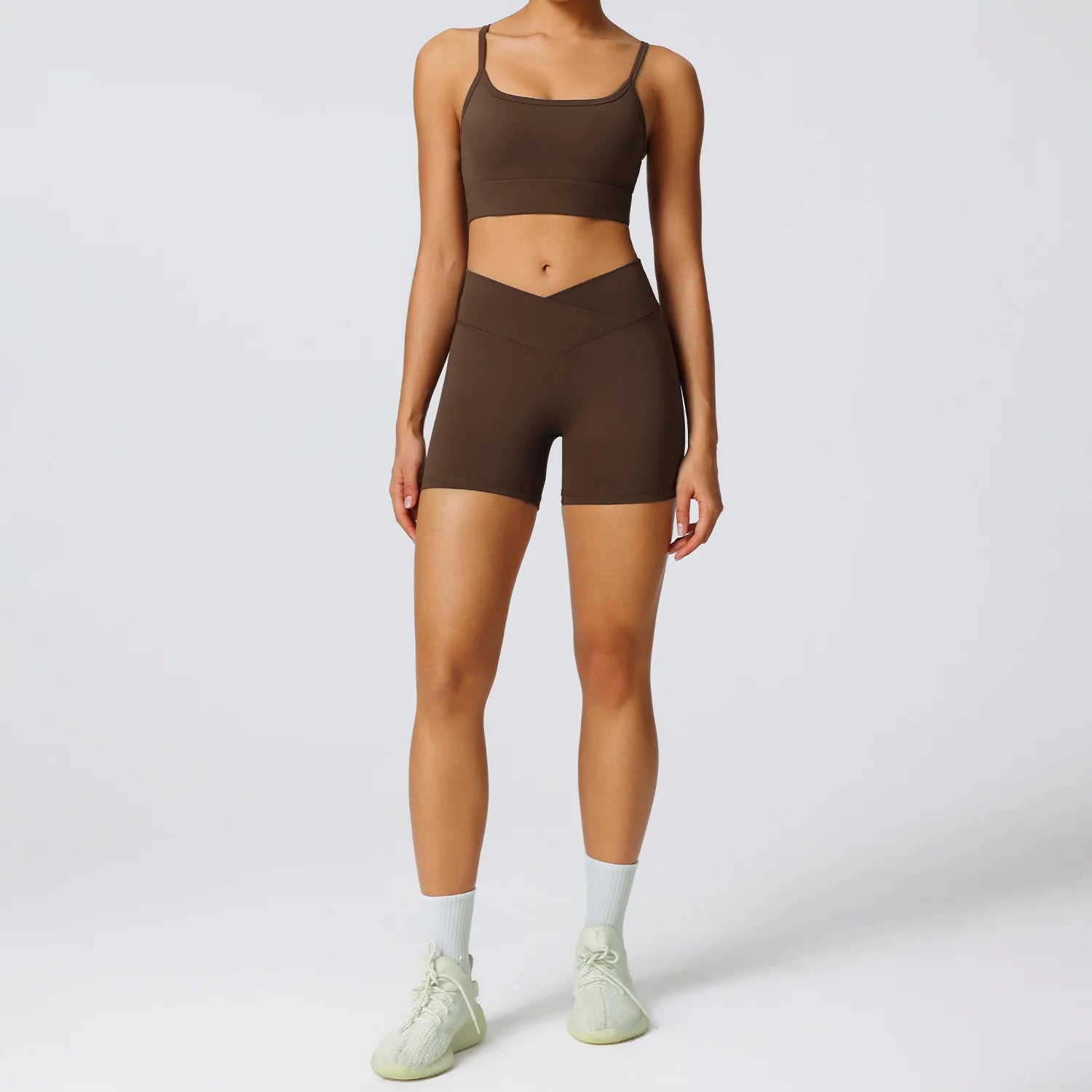 High Elasticity Quick Dry Yoga Fitness Outfit Women's Summer New Style Sportswear Set Fashionable Running Dancing Tennis
