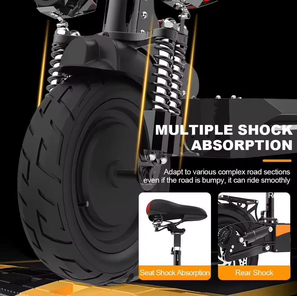 75km Long Range Electric Scooter 20Ah Battery 65km/h Top Speed Street Tires Adults Scooter Long battery life for commuting