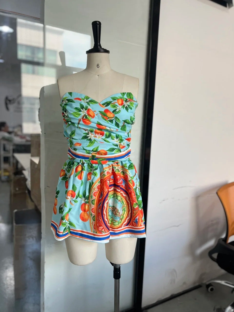 Sexy Strapless Printed Mini Dress 2025 Summer Fashion Women Sleeveless Backless High Waist Slimming Party Vacation Y2k Vestidos