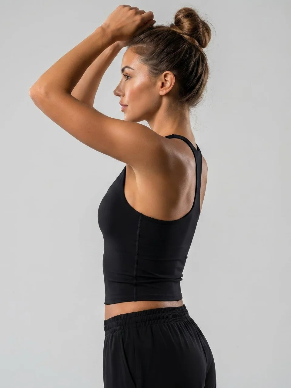 Longline Yoga Tank Top with Built in Bra Women Quick Dry Gym Camisole Workout Shirts Soft Slim Fit Sports Vest Athleisure