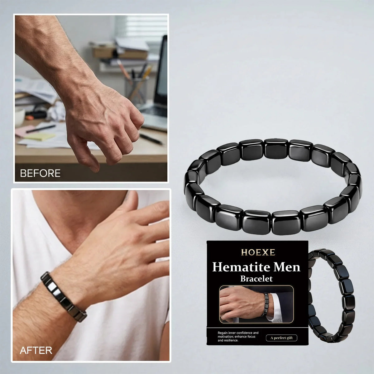 2026 HOt ematite Men's Bracelet: Everyday Work and Date Accessory, Low-Key Jewelry, Versatile and Minimalist Wristwear