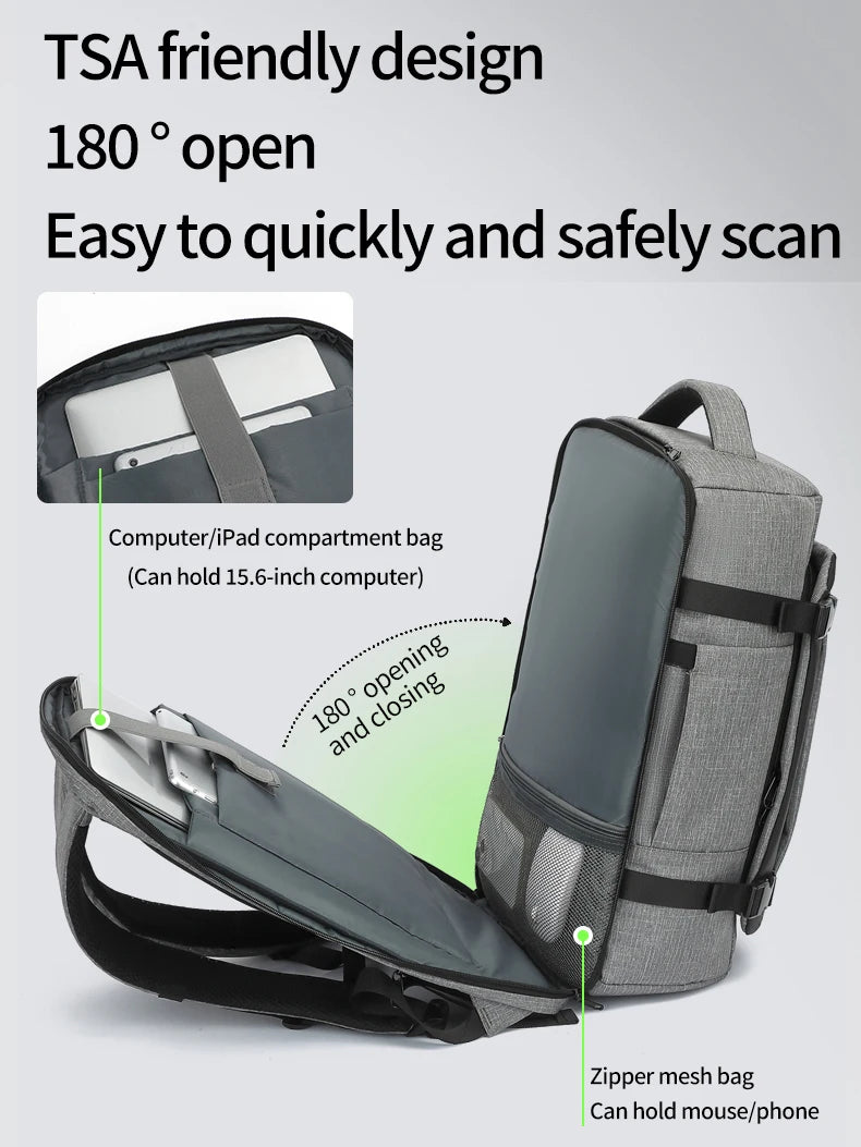 Multi Functional Travel Backpack for Women, Waterproof, Large Capacity, Dry Wet Separation, Commuting, Business Trip, Computer L