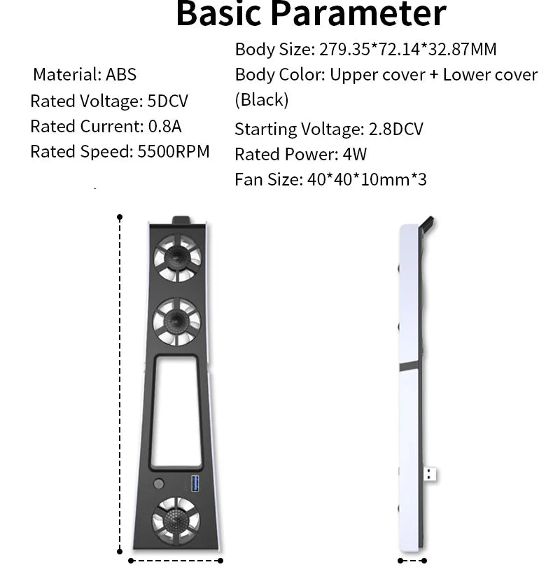 REMANK For PS5 and PS5 Slim Cooling System Cooling Fan For PS5 Slim and PS5 Cooling Fan Disc and Digital Console Cooling System