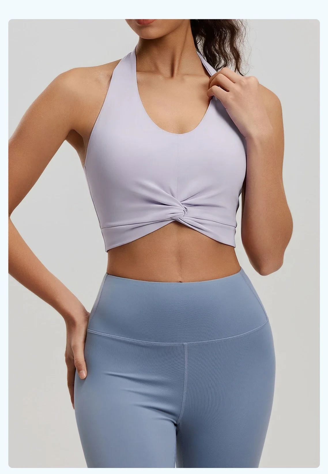 2026 NEW Women's High Elastic Breathable Yoga Vest Neck Back Sports Underwear Double-Sided Brocade with Detachable Chest Pad