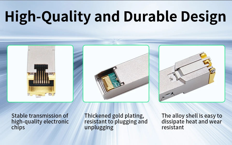 HORACO 10G SFP+ Module 2.5G Copper SFP Modules Optical Port Turn to RJ45 Ethernet Port Gigabit 1000M Transceiver Module