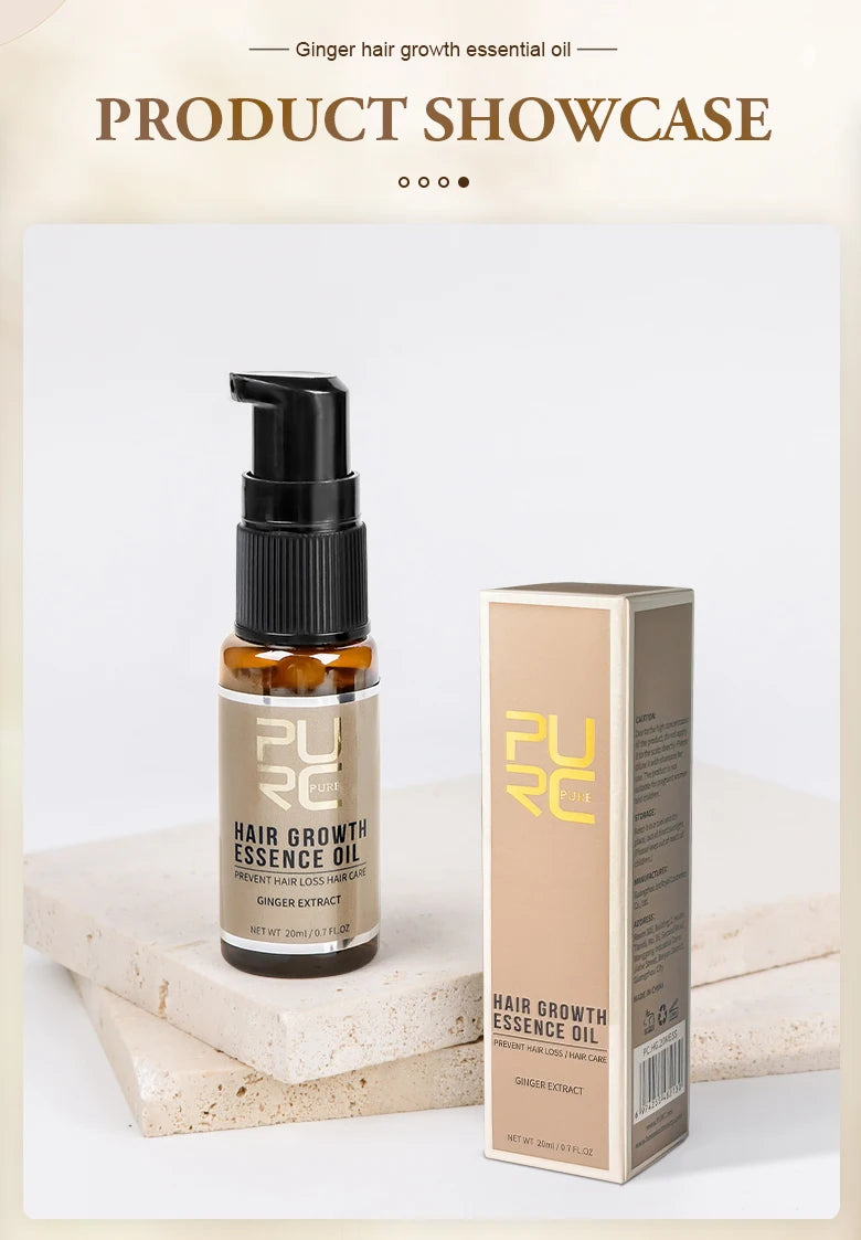 PURC Ginger Hair Spray Root Strengthening Oil Nourishing & Repairing Serum Hair Care Products Set for Men Women