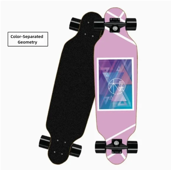 Korean Style Mini Dancing Four-Wheel Short Skateboard, Street Cruising Portable Commuter Skate Board for Adults Teenagers Boys